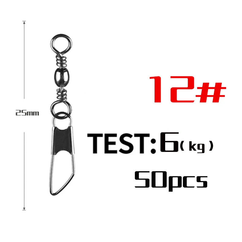 Stainless Steel Snap Swivels (50 Pack)