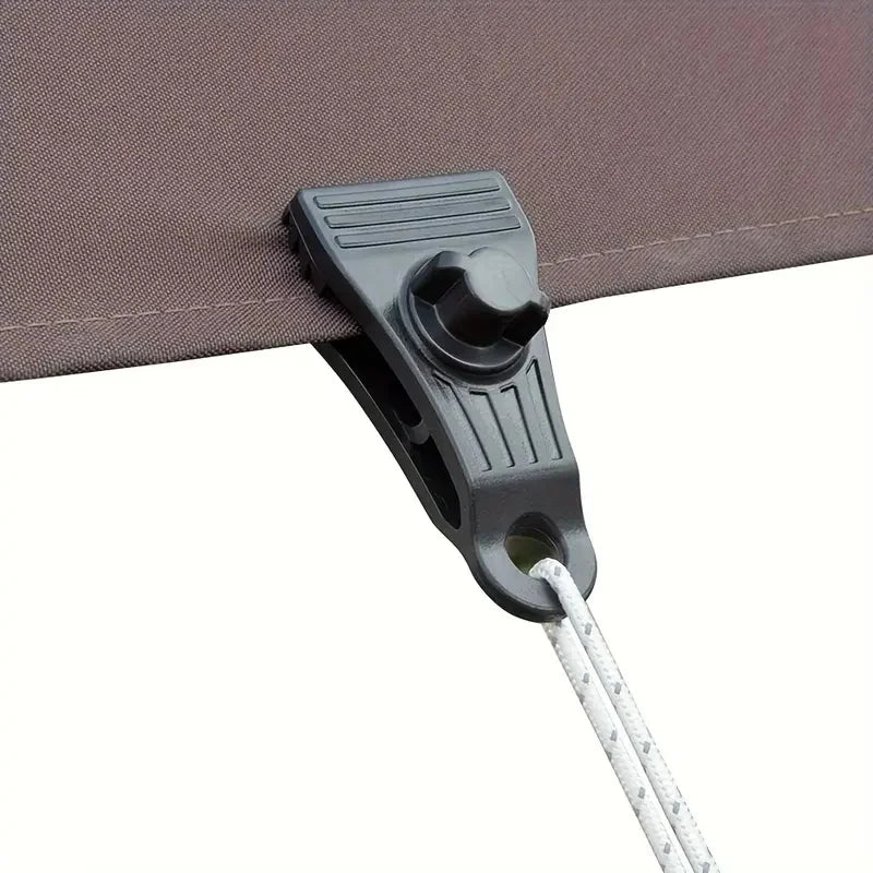 10-Pack Tent Clips & Carabiner Set, Windproof Reinforced Clamps for Canopy Rainfly Fixing, Outdoor Use
