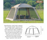 6-15 Person Outdoor Camping Tents, Rainproof Silver Coating UV Protection, with Mosquito Net, Perfect for Beach and Picnic