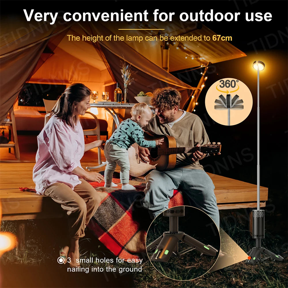 10000mAh Camping Light USB Rechargeable LED Emergency Lamp Outdoor Portable Lanterns with Magnetic Flashlight for BBQ Tents