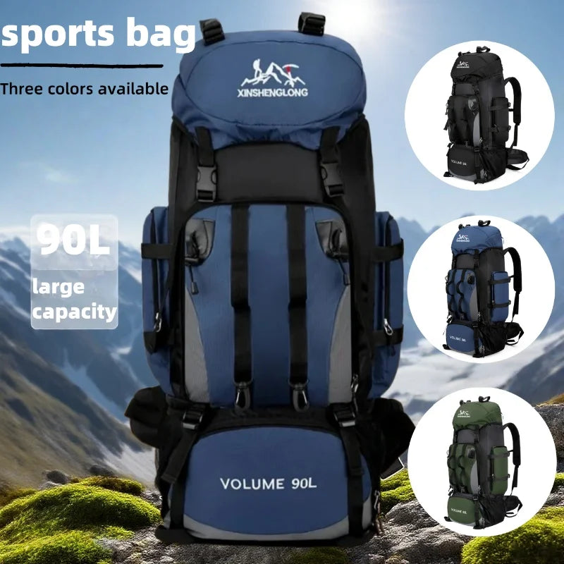 Large 90L Travel Backpack Camping Hiking Military Mountaineering Outdoor Adventure Bag Durable Waterproof Backpacking Bag