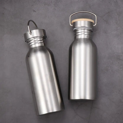 Portable Stainless Steel Bicycle Water Bottle Sports Fitness Single Walled Vacuum Insulated Metal Flask
