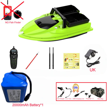 Sonar Bait Boat with Color Fish Finder Screen & Dual Hopper