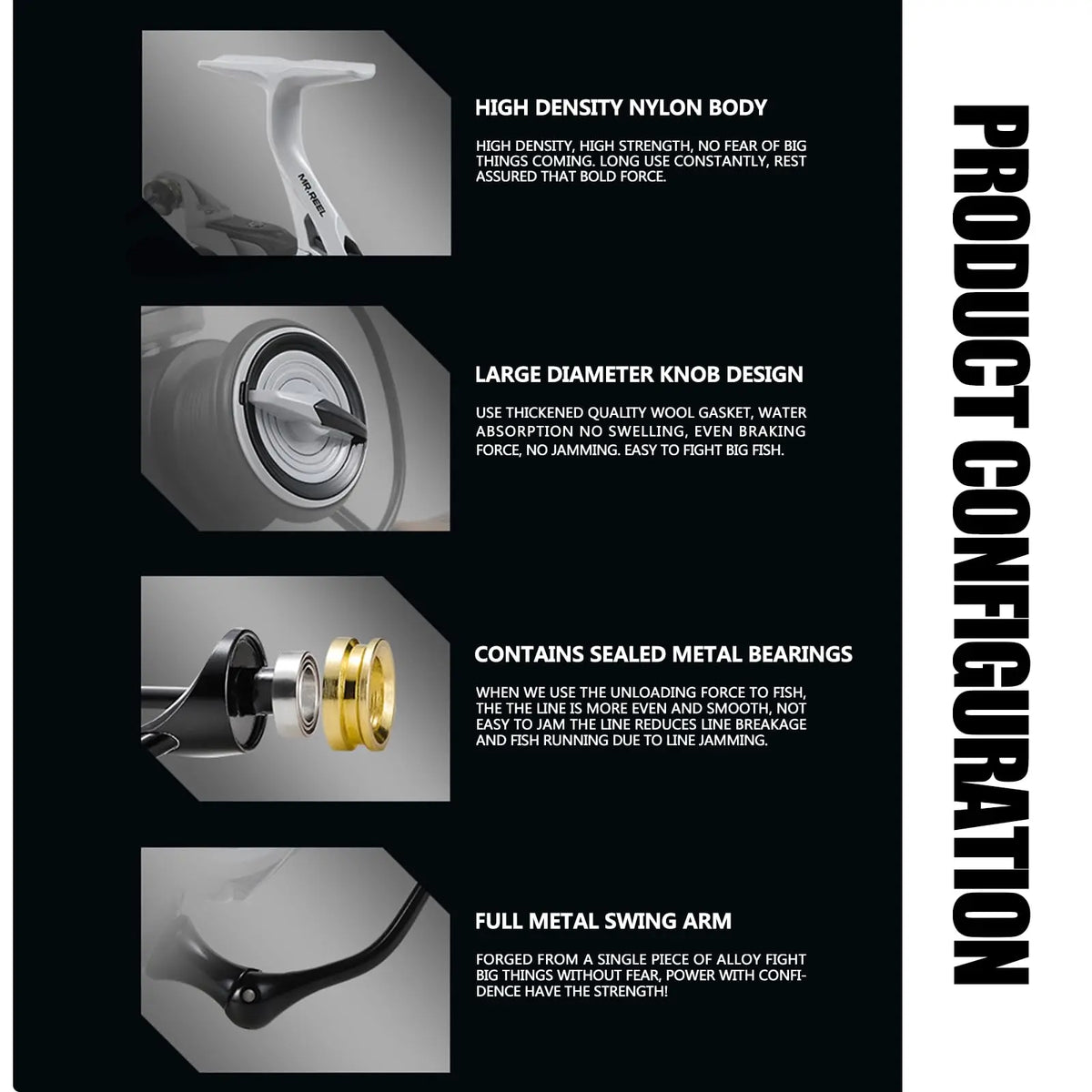 MR.REEL CNC Metal Arm Spinning Reel