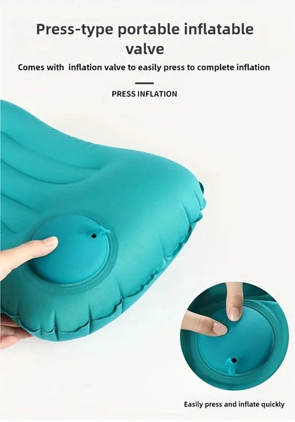 Flocking Inflatable Square Pillow Inflatable Travel Pillow Airplane Car Folding Pillows Outdoor Camping Portable Storage Pillow