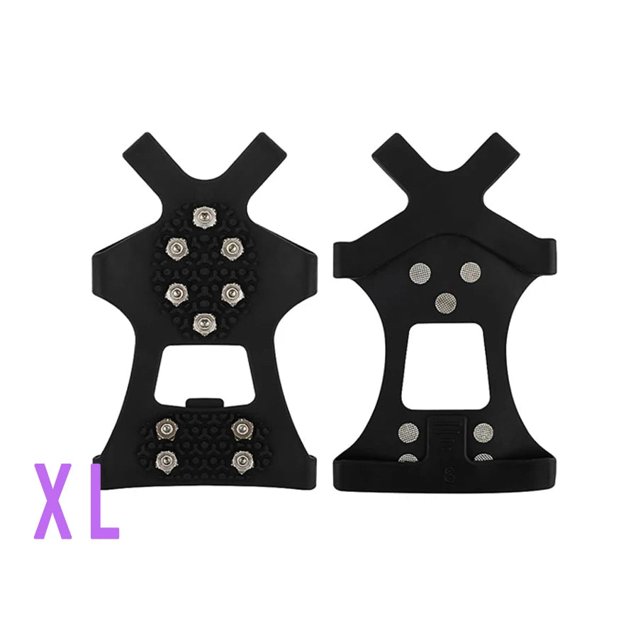 Ice & Snow Grippers with 10 Stainless Steel Spikes | Anti-Slip Traction Crampons for Shoes