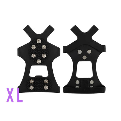 Ice & Snow Grippers with 10 Stainless Steel Spikes | Anti-Slip Traction Crampons for Shoes