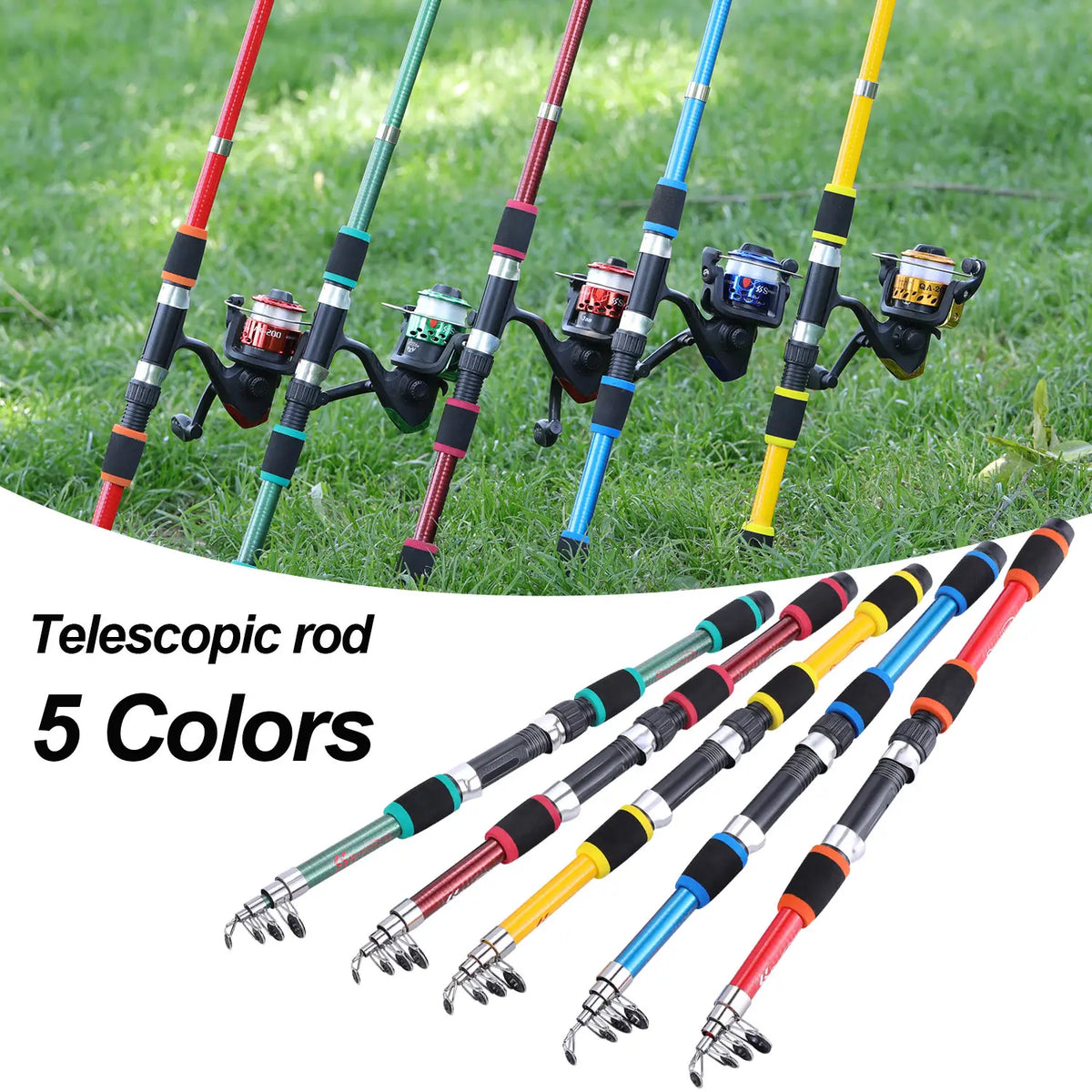 Sougayilang 1.8M Telescopic Rod M Power Children Fishing Rod Fiberglass Material Durable Spinning Fishing Rod Carp Feeder Rod