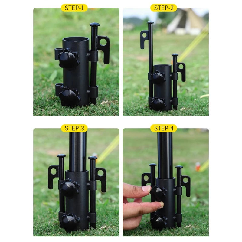 Canopy Tarp Camp Pole Fixer Tent Accessories Camping Supplies Equipment Support Rod Fixing Tube Outdoor Fixture Accessories