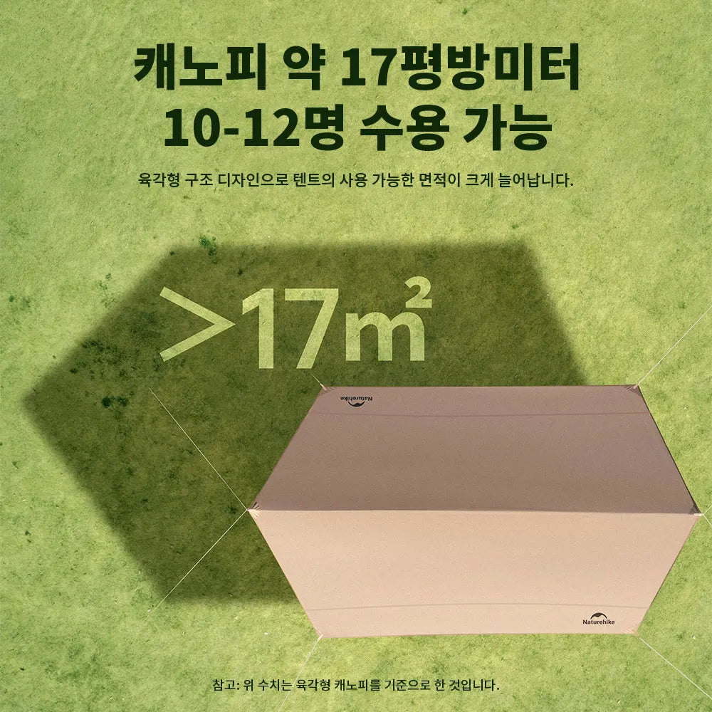 Naturehike Camping Sun Shelter Summer 10-12 Person Awning 17㎡ Sunshade Ourdoor Park Beach Tent Tarp Vinyl Coating Canopy