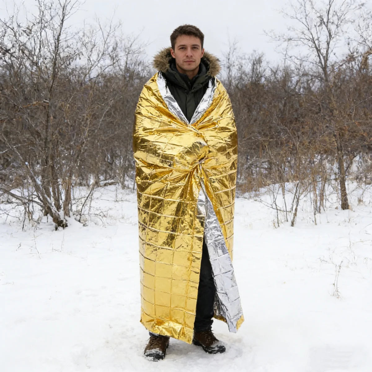 160*210cm Emergency Blanket Waterproof Keep Warm Blanket Camping Survival Tool Life Saving First Aid Insulation Tools  Gold