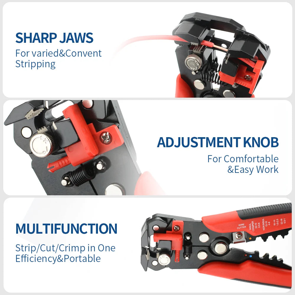 Wire Stripping Multifunctional Pliers AWG 24-10 Cable Cut Crimp Terminal Crimper Hand Tool for Electrician Wire Cutter