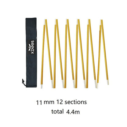 1pcs Xbees Tent Pole 8.5/9.5/11mm Camping Aluminum Alloy Tent Pole 360/400/440CM Camping Essential Accessories