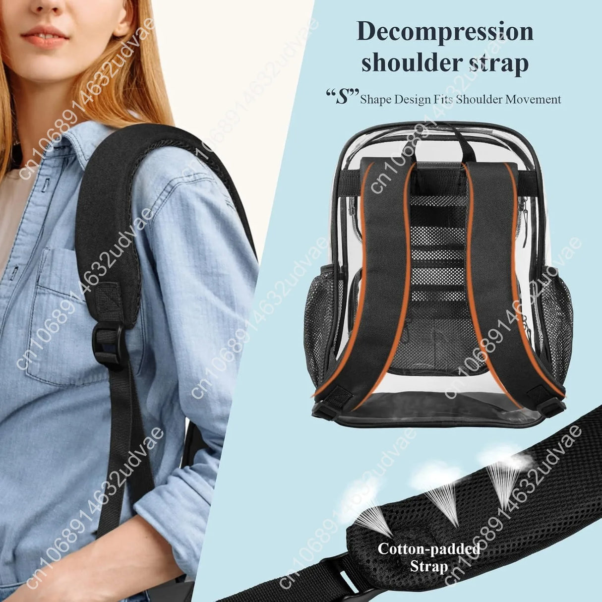 PACKISM Clear Backpack for School - 17 inch Large Heavy Duty Clear Bookbag, See Through PVC Backpacks (for age 12 above)