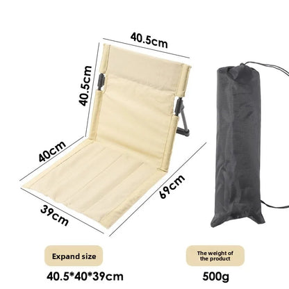 Lightweight Folding Low Back Chair, Portable Outdoor Leisure Recliner for Camping, Picnic, Fishing and Daily Outdoor Activities