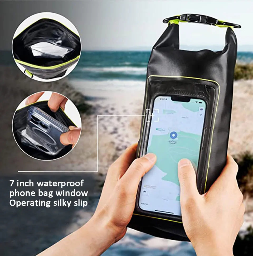 2L/5L PVC Swimming Waterproof Bag,Mobile Phone Waterproof Dry Bag for Trekking Drifting Rafting Surfing Boating Storage Bag