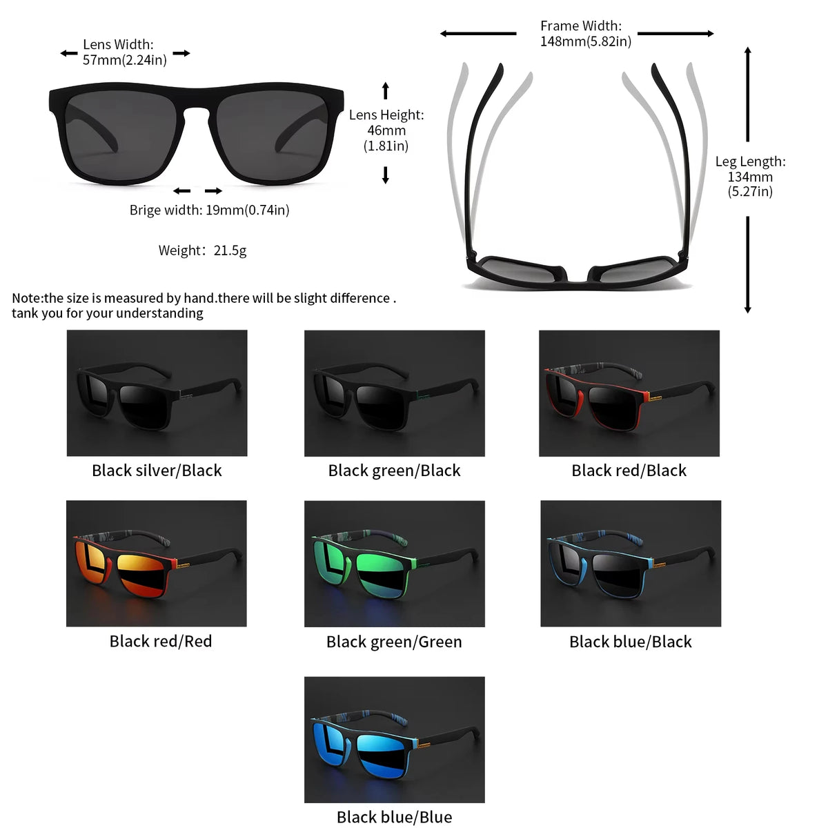 Classic Square Polarized Sunglasses (1-4 Pack)