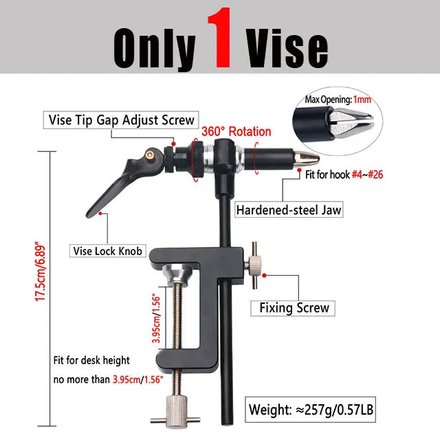 Bimoo Rotary C-Clamp Fly Tying Vise