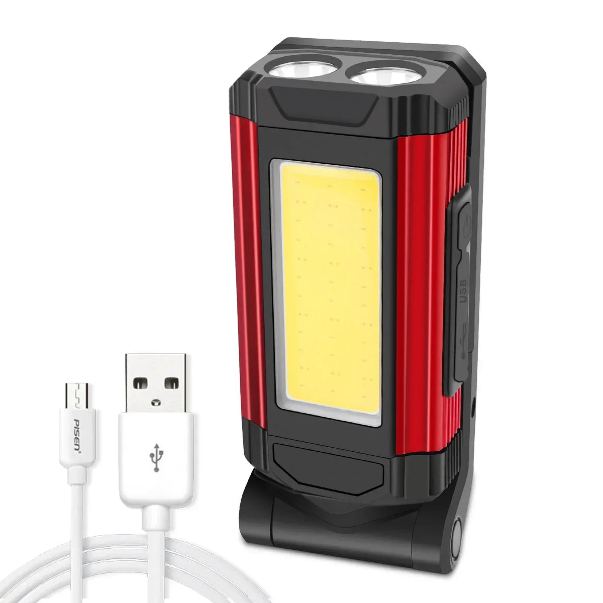 1/2/4PCS Magnetic COB Work Light USB Rechargeable LED Flashlight Portable Lantern Camping Light Type-C Power Bank Function Lamp