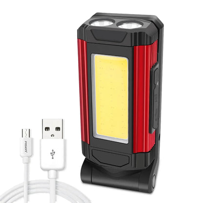 1/2/4PCS Magnetic COB Work Light USB Rechargeable LED Flashlight Portable Lantern Camping Light Type-C Power Bank Function Lamp