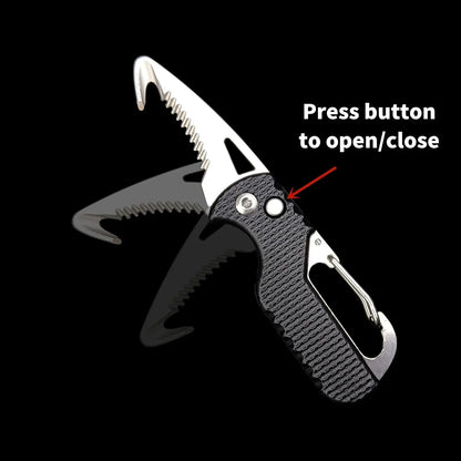 Portable Folding Knife Express Package Knife Gift Keychain Serrated Hook Knife Outdoor Camping Carry-on Survival Tool Box Opener