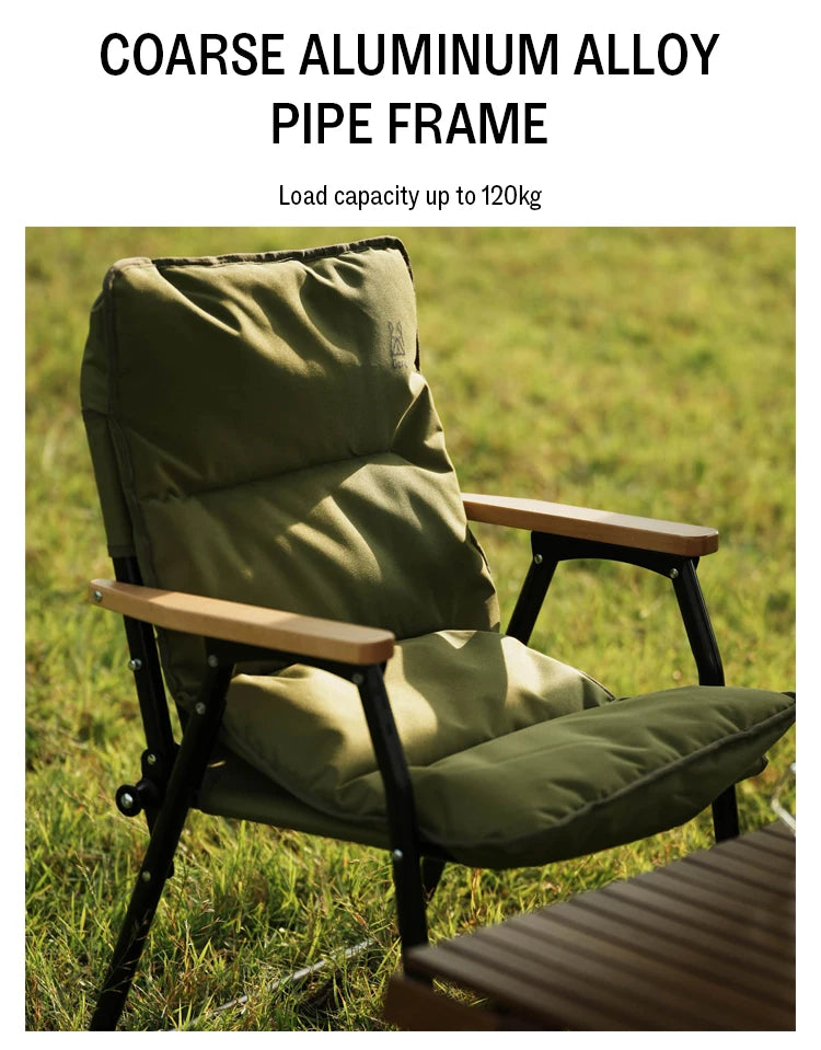GERC Double Outdoor Aluminum Folding Chair Picnic Camping Portable Back Fishing Stool Kermit Chair