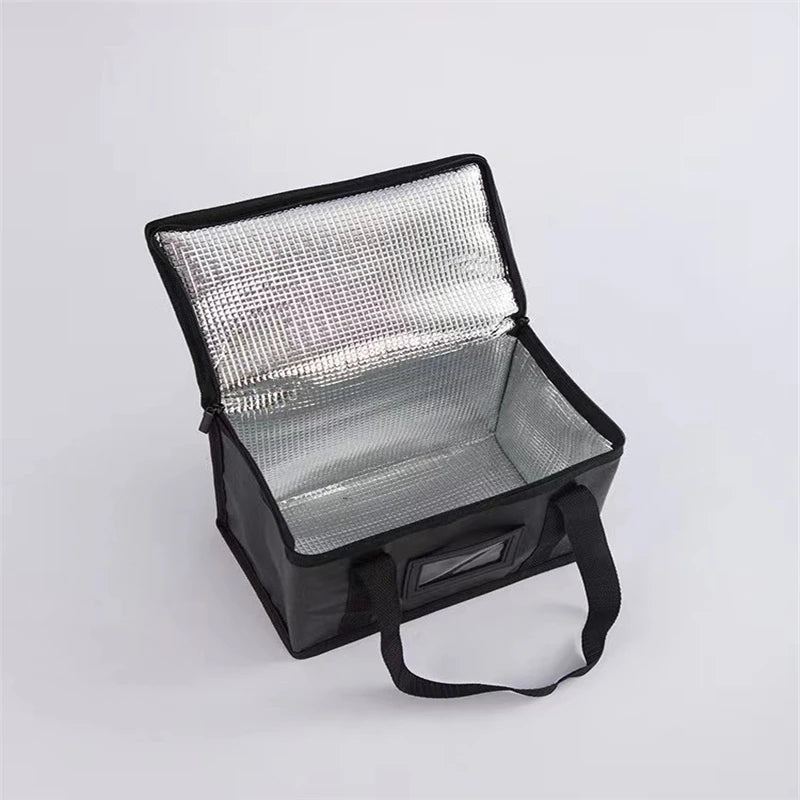 1pc Large Insulated Picnic Bags, Thermal Food Cooler Tote for Outdoor Camping Beach, Leakproof Portable Cooler Bag with Zipper