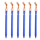 6Pcs Canopy Tent Pegs Aluminum Alloy Outdoor Garden Stakes Ground Nail With Cord For Camping Backpacking Hiking Tent Accessories