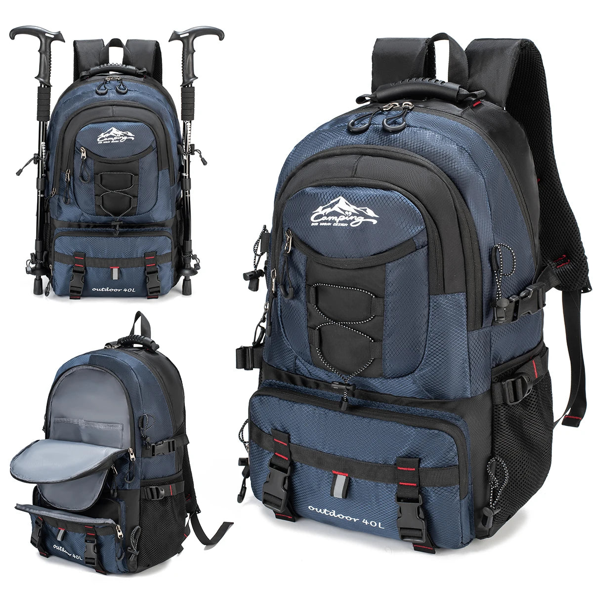 Travel backpack 40L waterproof lightweight outdoor hiking, men's and women's camping backpack