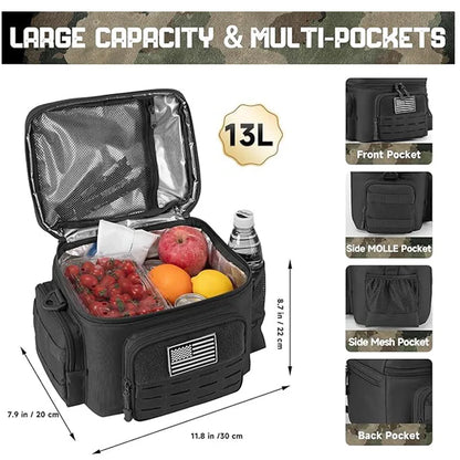 Tactical Thermal Cooler Bag Outdoor Heavy Duty Lunch Box Work Leakproof Insulated Durable Lunch Bag For Camping Picnic