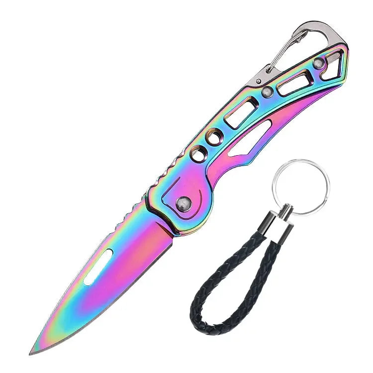 Stainless steel folding knife, survival knife, hunting knife, fruit knife, portable pocket knife for camping and outdoor fishing