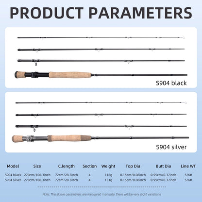 Fishingfans 9ft 5/6WT 36T Carbon Fly Rod