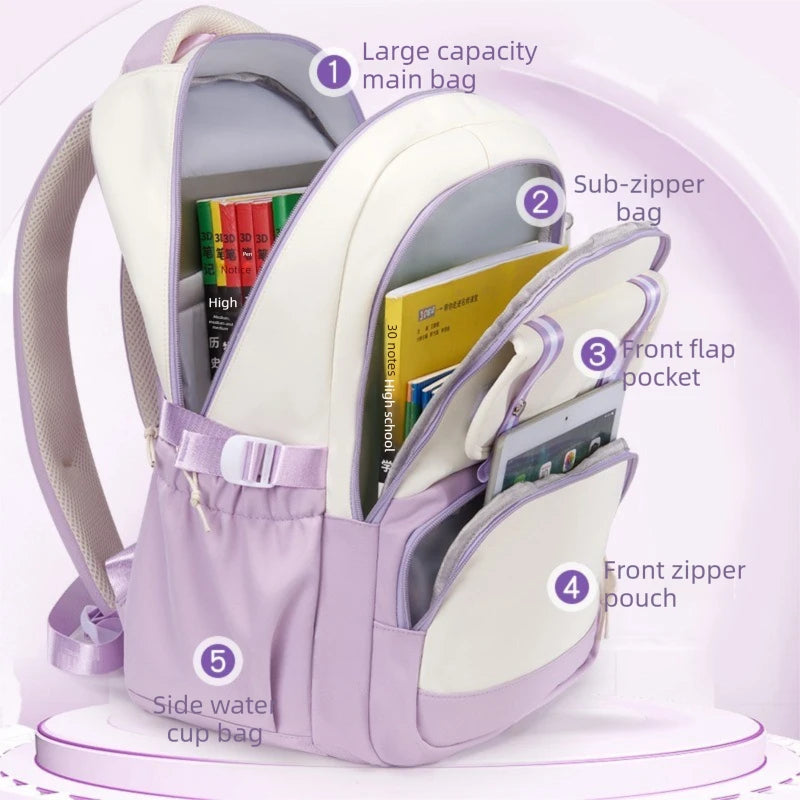 My Little Pony Large Capacity Backpack Cartoon Daypack Travel Commute Knapsack Schoolbag for Kids Girls Mochila With Coin Purse