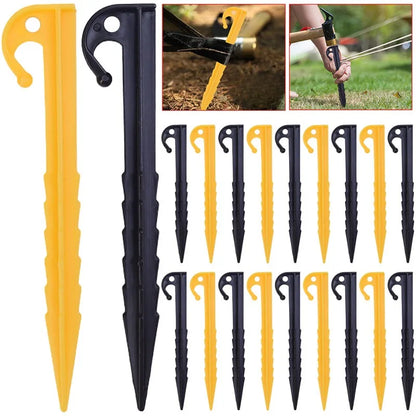 Outdoor Camping Tent Nails Sand Ground Triangular Stake Ground Awning Camping Tools Plastic Tent Pegs Nail Accessories 20/10pcs