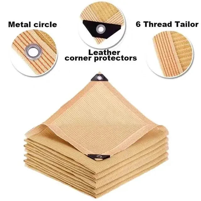 Shading Beige Sunshade Net Garden Plant Shed Shading Sail UV Protection Outdoor Pergola Sun Cover Swimming Pool Awning