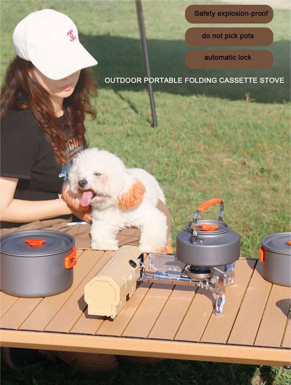 2600W Portable Folding Stove Camping Gas Stove Outdoor Hiking BBQ Travel Cooking Grill Cooker Cassette Gas Burner