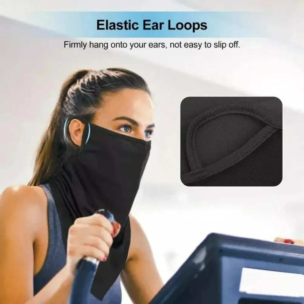 Breathable Scarf Half Face Mask Summer Quick-drying  Hanging Ear Sun Protection Bandana Neckerchief Headwear