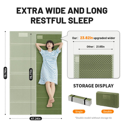 Naturehike 2024 New Camping Mat Winter Warm Moisture Proof Ultralight Sleeping Pad 4 Season Widen Hiking Travel 1-2 Person Mats