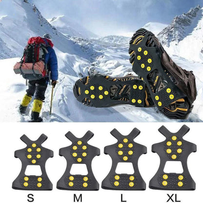 10 Teeth Climbing Crampons Anti-Slip Snow Claw Shoe Covers Unisex Boots Snow Cleats Walking Hiking Accessories