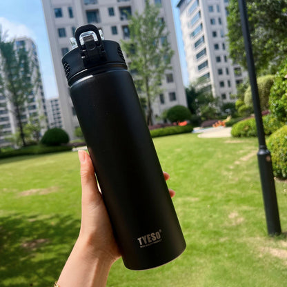 TYESO Thermos Bottle Car Insulated Flask Water Tumbler for Outdoor Sports Travel Vacuum Flasks Stainless Steel Thermal Cup