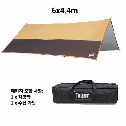 Top Lander Large Camping Waterproof Tarp Oxford 4X6 Outdoor Canopy Sun Shelter Tent Tourist Awning Shade for Multiple People