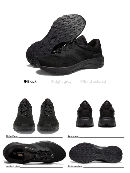 Baasploa Men Hiking Shoes Summer Breathable Comfort Soft Outdoor Sneakers New Solid Walking Shoes Anti Slip Wear-resistant