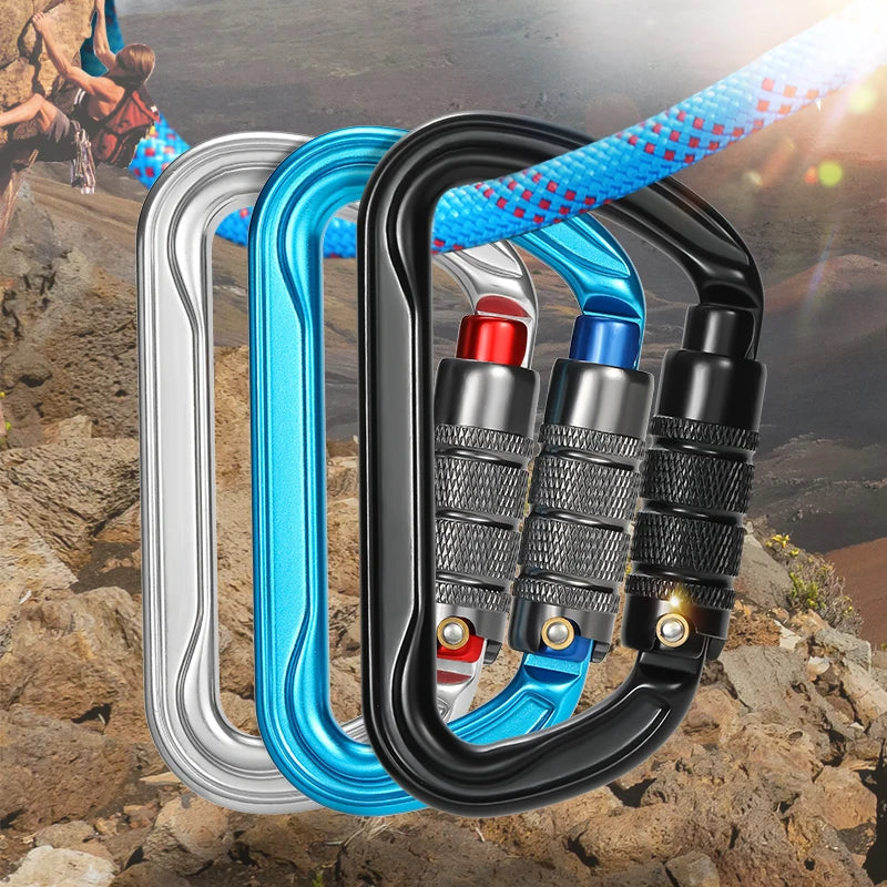 CLIWIZ 30kN Aluminum Safty Climbing Snap Hook New Good Quality H Section D-Twist Carabiner Snap Hook CE/UIAA