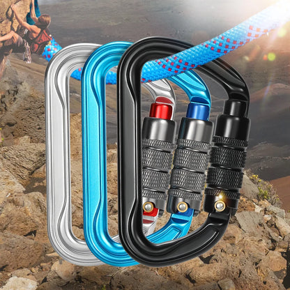 CLIWIZ 30kN Aluminum Safty Climbing Snap Hook New Good Quality H Section D-Twist Carabiner Snap Hook CE/UIAA