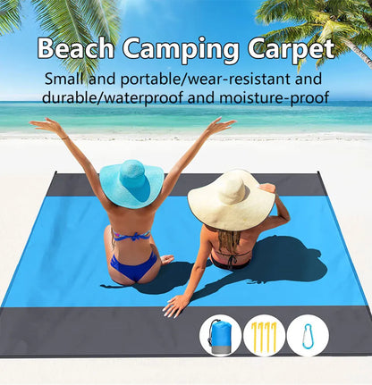 200*210cm Sandproof Beach Blanket Waterproof Beach Mat Portable Lightweight Picnic Blanket Camping Mat For Travel Hiking Sports