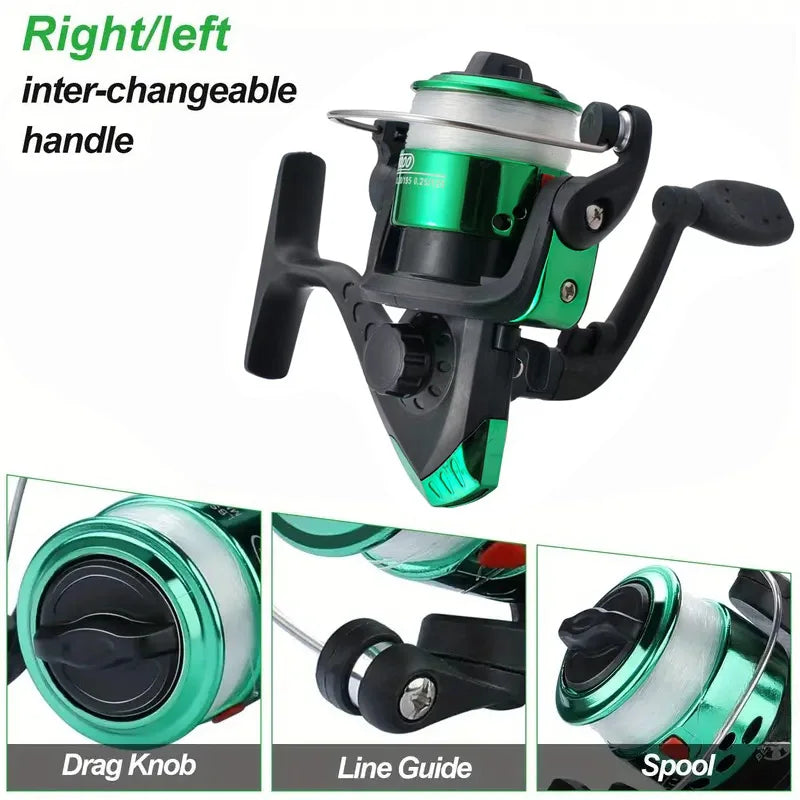 Fishing Pole Set Full Kits With Telescopic Fishing Rod And Spinning Reel Baits Hooks Travel Pole Set