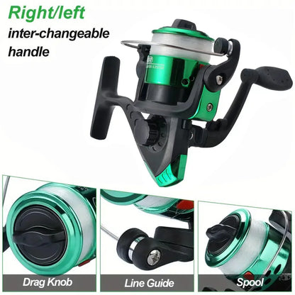 Fishing Pole Set Full Kits With Telescopic Fishing Rod And Spinning Reel Baits Hooks Travel Pole Set