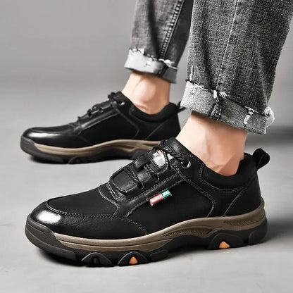 Men’s Casual Outdoor Sneakers – Retro Leather Business & Walking Shoes Non-Slip Comfort