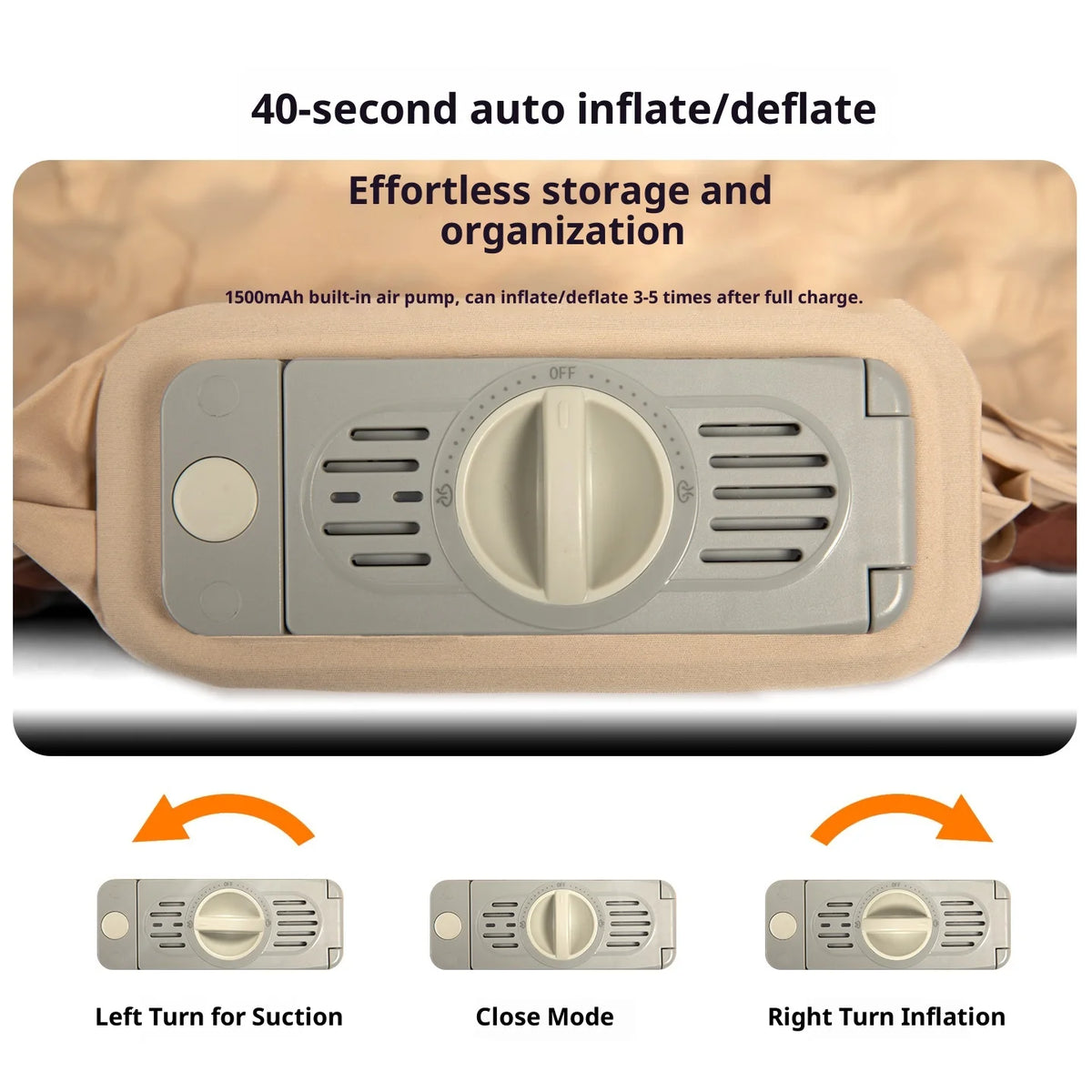 MOUNTAINHIKER Single Double Person Self-inflating Mattress Thick 10cm Compact Folding Camping Sleeping Bed Pad Air Mat Floor