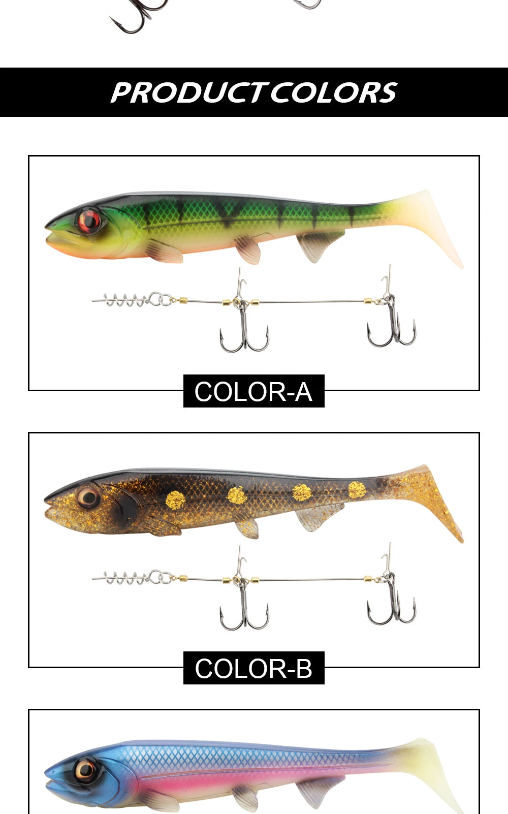 Spinpoler Big Fish Soft Fishing Lure With Stinger Rig Hook Set 14cm/18cm Jigging Trolling For Saltwater Sea Fishing Tackle Pesca